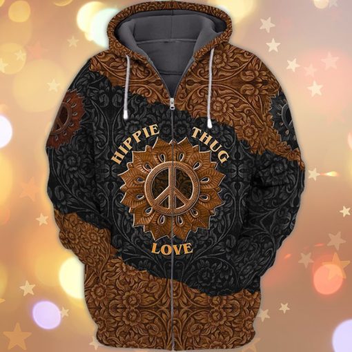 Hippie Thug Love 3d Zip Hoodie