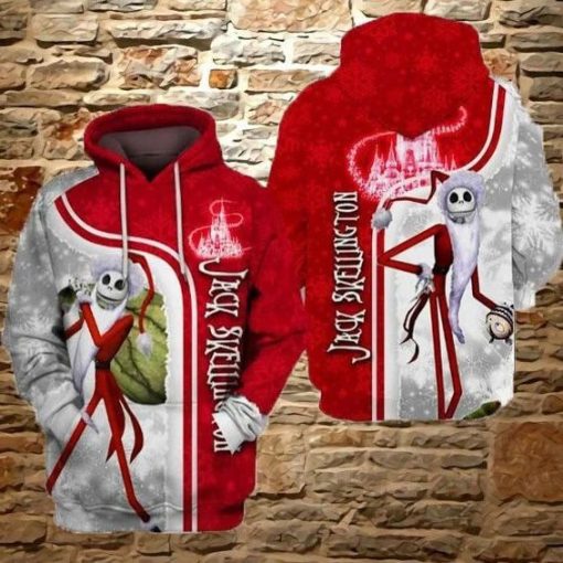 Jack Skellington Over Print 3d Zip 40 Hoodie