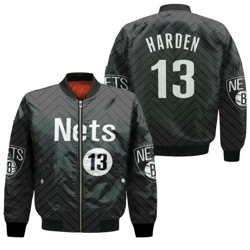 James Harden Nets 2020-21 Earned Edition Black Jersey Inspired Bomber Jacket