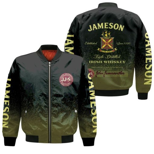 Jameson Irish Whiskey Triple Distilled Logo For Lovers 3d Jersey Bomber Jacket