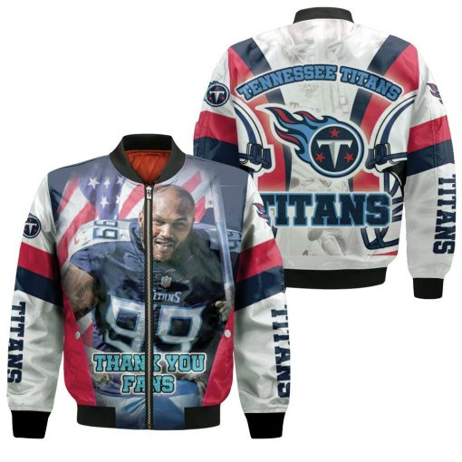 Jurell Casey #99 Tennessee Titans Afc South Division Super Bowl 2021 Bomber Jacket