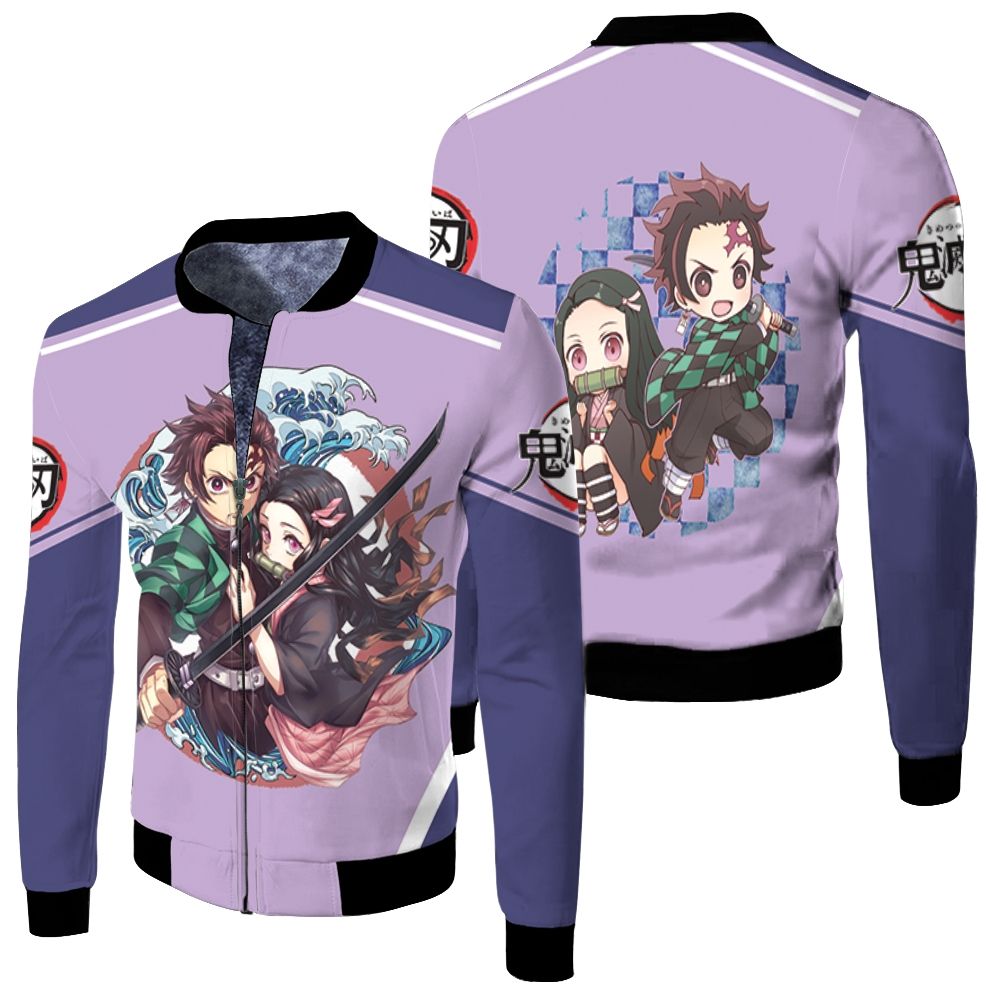 Kamado Tanjiro and Nezuko Demon Slayer Anime T Shirt Fleece Blanket