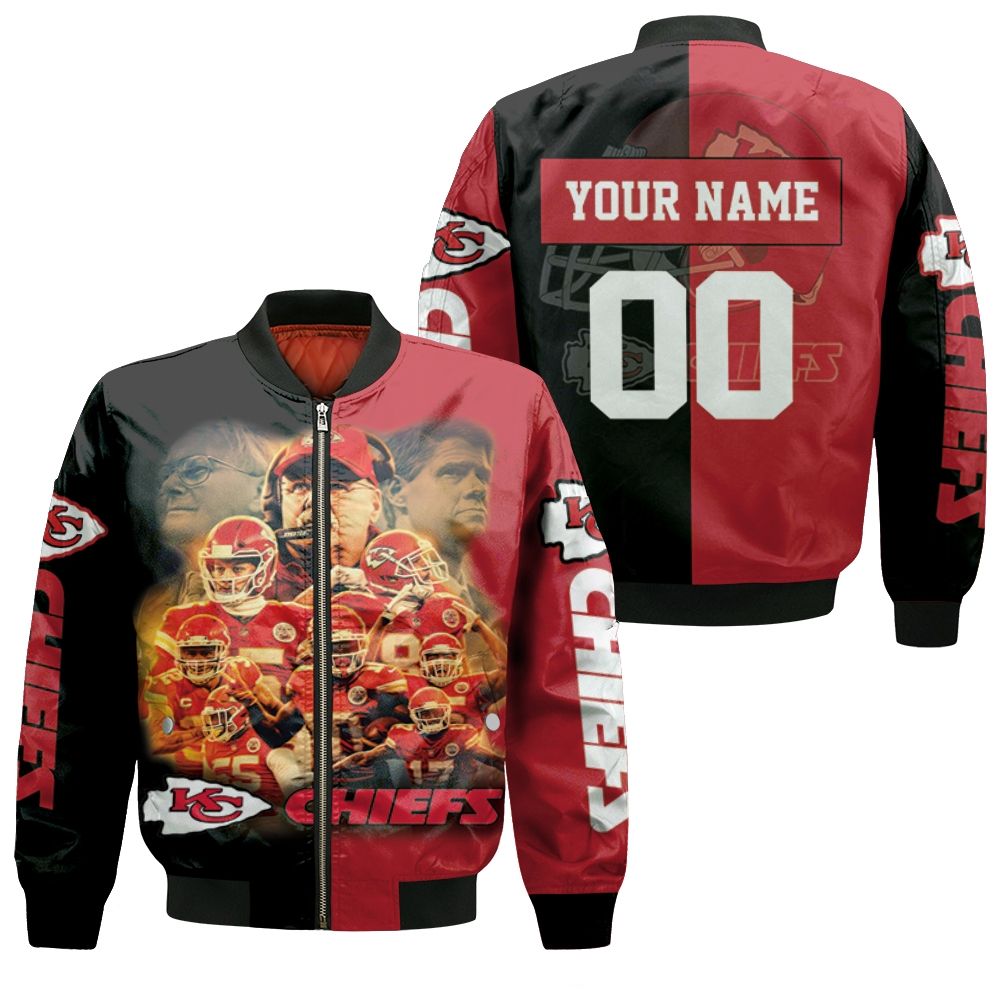 Kansas City Chiefs Afc West Champions Super Bowl 2021 Black & Red Personalized Bomber Jacket