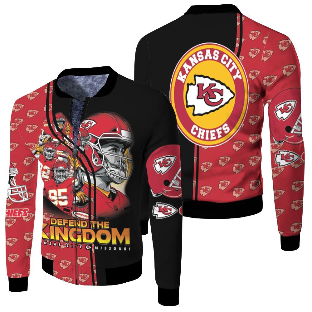 Kansas City Chiefs Defend The Kingdom Missouri State Super Bowl Champion Fleece Bomber Jacket