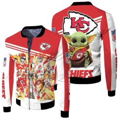 Kansas City Chiefs Nfl 2020 Season Baby Yoda Afc West Division Champion 2020 Best Team Great Players Fleece Bomber Jacket