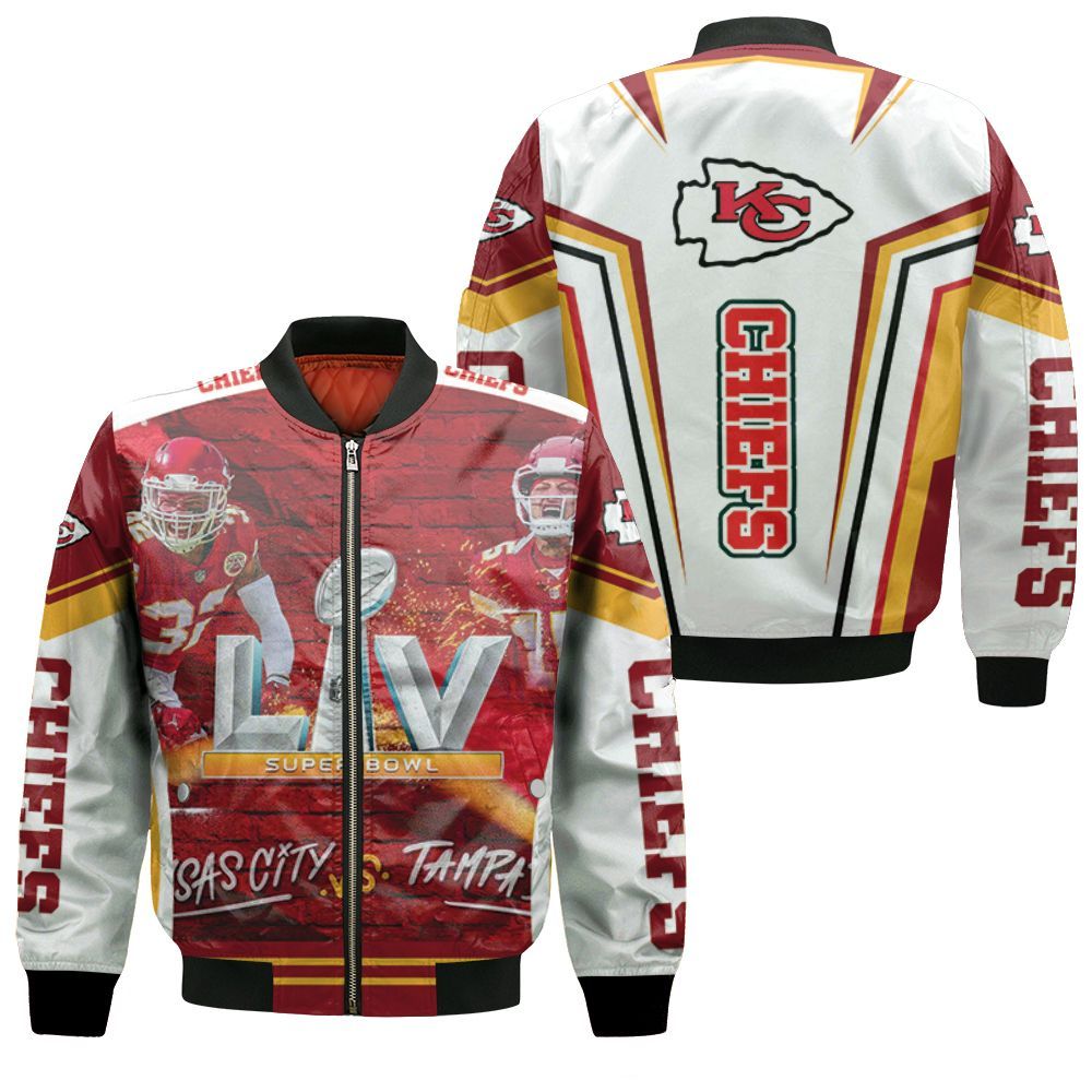 Kansas City Chiefs Vs Tampa Rays Buccaneers Super Bowl 2021 Afc West Division Bomber Jacket