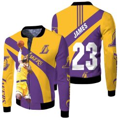 King James 23 Los Angeles Lakers Western Conference Fleece Bomber Jacket