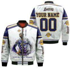 Legend Kobe Bryant Los Angeles Lakers Thank You For The Memories Personalized Bomber Jacket