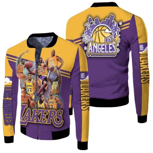 Legend Of Los Angeles Lakers Western Conference Nba Fleece Bomber Jacket