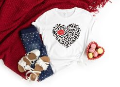 Leopard Heart Valentines Day Shirt
