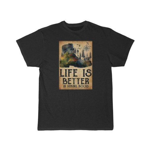 Life Is Better In Hiking Boots Mens Short Sleeve Tee Shirt