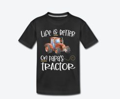 Life Is Better On Papas Orange Tractor T-Shirt