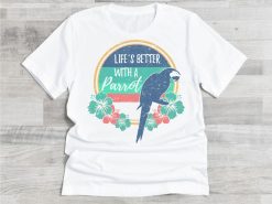 Lifes Better With A Parrot Adult Unisex Faux Distressed Softstyle T-Shirt