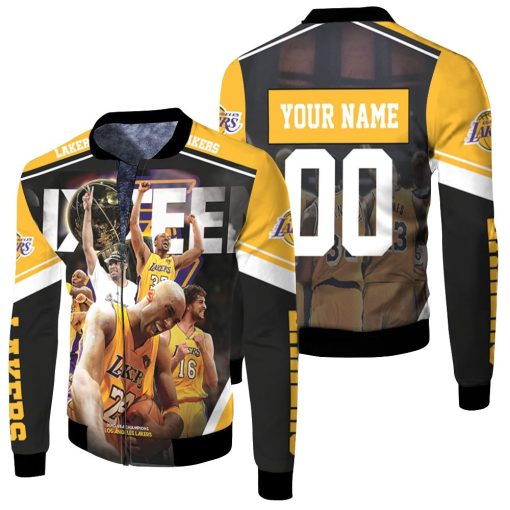 Los Angeles Lakers Sixteen Western Conference Personalized Fleece Bomber Jacket
