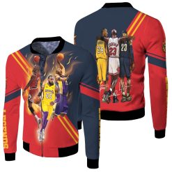 Nba Legends Michael Jordan Kobe Bryant Lebron James Signed Fleece Bomber Jacket