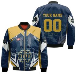 Ncaa Notre Dame Fighting Irish Lightning 3d Personalized 1 Bomber Jacket