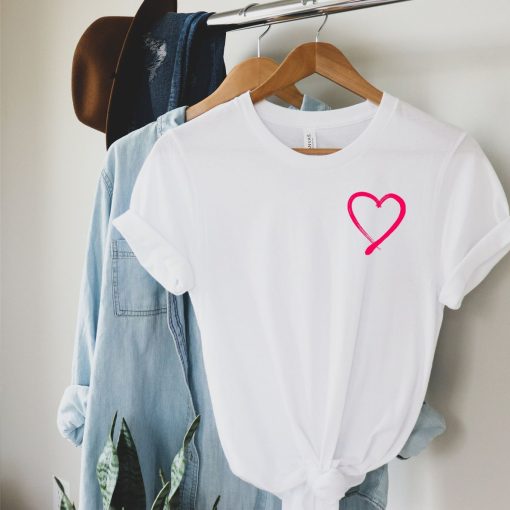 Neon Heart Graphic Tee Shirt