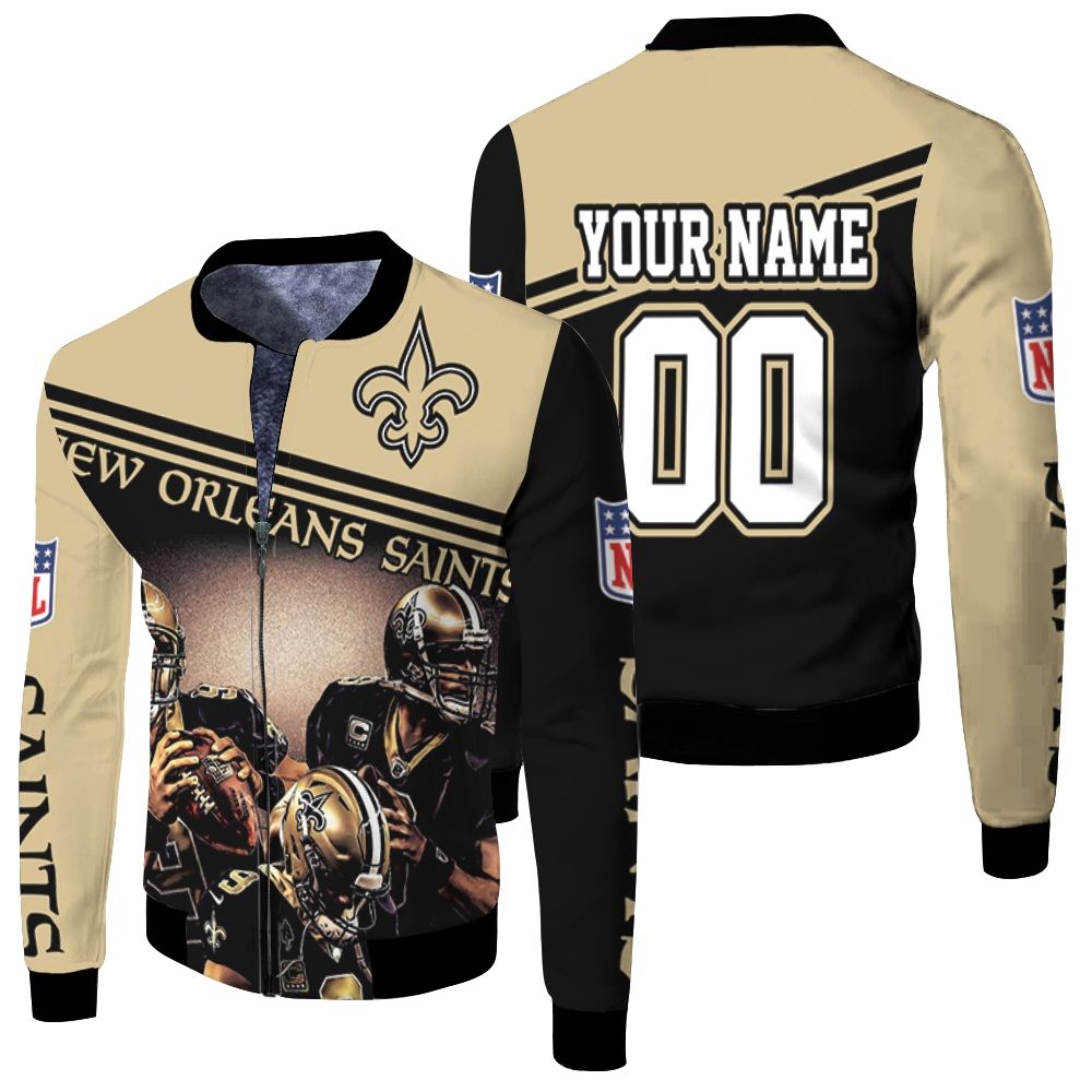 New Orleans Saints 2020 Nfl Season Nfc South Champions Great Players Legends Personalized Fleece Bomber Jacket