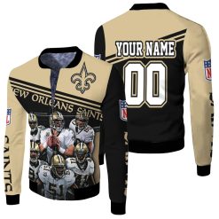 New Orleans Saints 2020 Nfl Season Nfc South Division Winners Champions Great Players Personalized Fleece Bomber Jacket