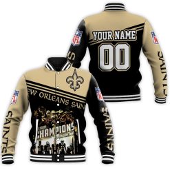 New Orleans Saints Nfc South Division Champions Personalized Baseball Jacket