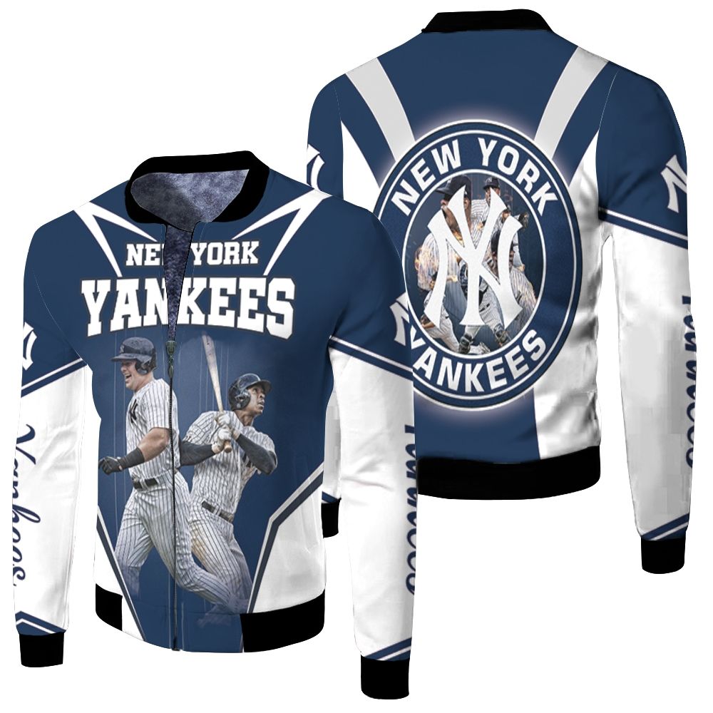 New York Yankees Luke Voit Didi Gregorius Achivements For Fan Fleece Bomber Jacket