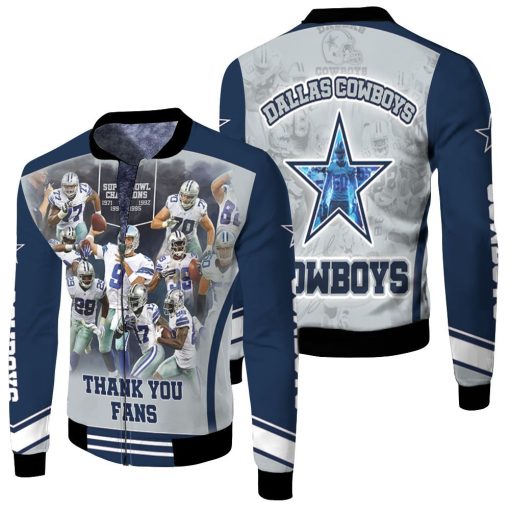 Nfc East Division Champions Dallas Cowboy Super Bowl 2021 Thank You Fans Fleece Bomber Jacket