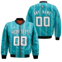 Personalized Charlotte Hornets Any Name 00 2020 Nba Aqua Team Jersey Inspired Style Bomber Jacket