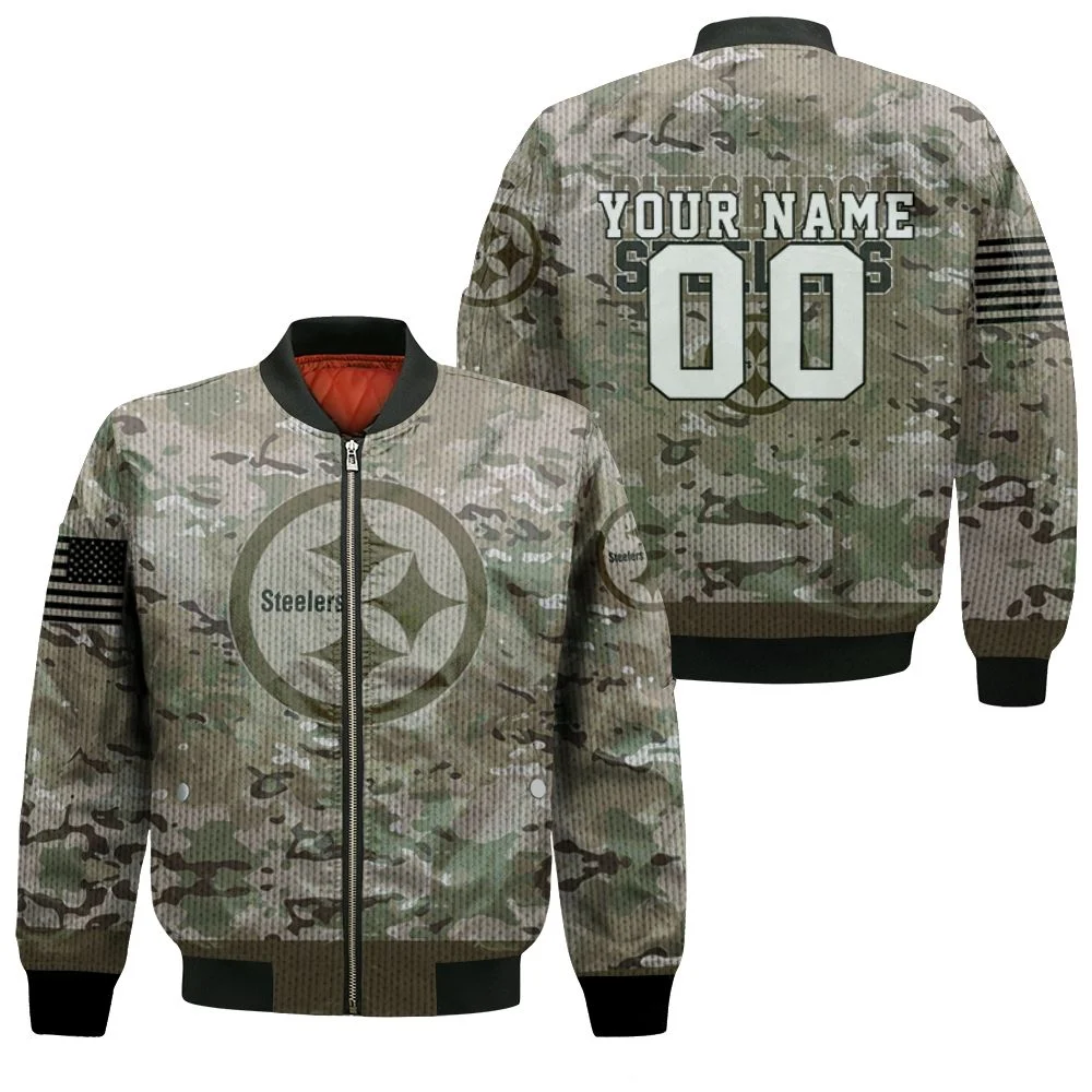 Pittsburgh Steelers Camouflage Pattern For Fan 3d Personalized Bomber Jacket