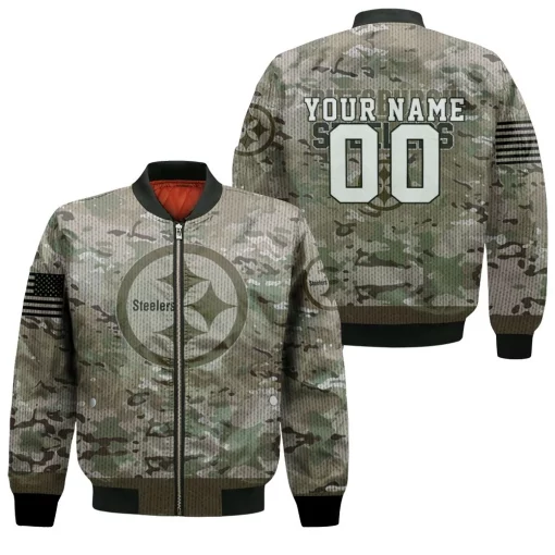 Pittsburgh Steelers Camouflage Pattern For Fans 3d Personalized Bomber Jacket