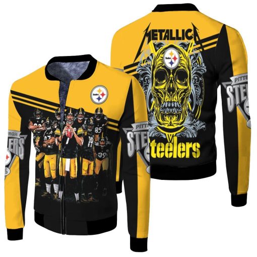 Pittsburgh Steelers Great Players Team Metal Steelers Jersey 2020 Nfl Season Fleece Bomber Jacket