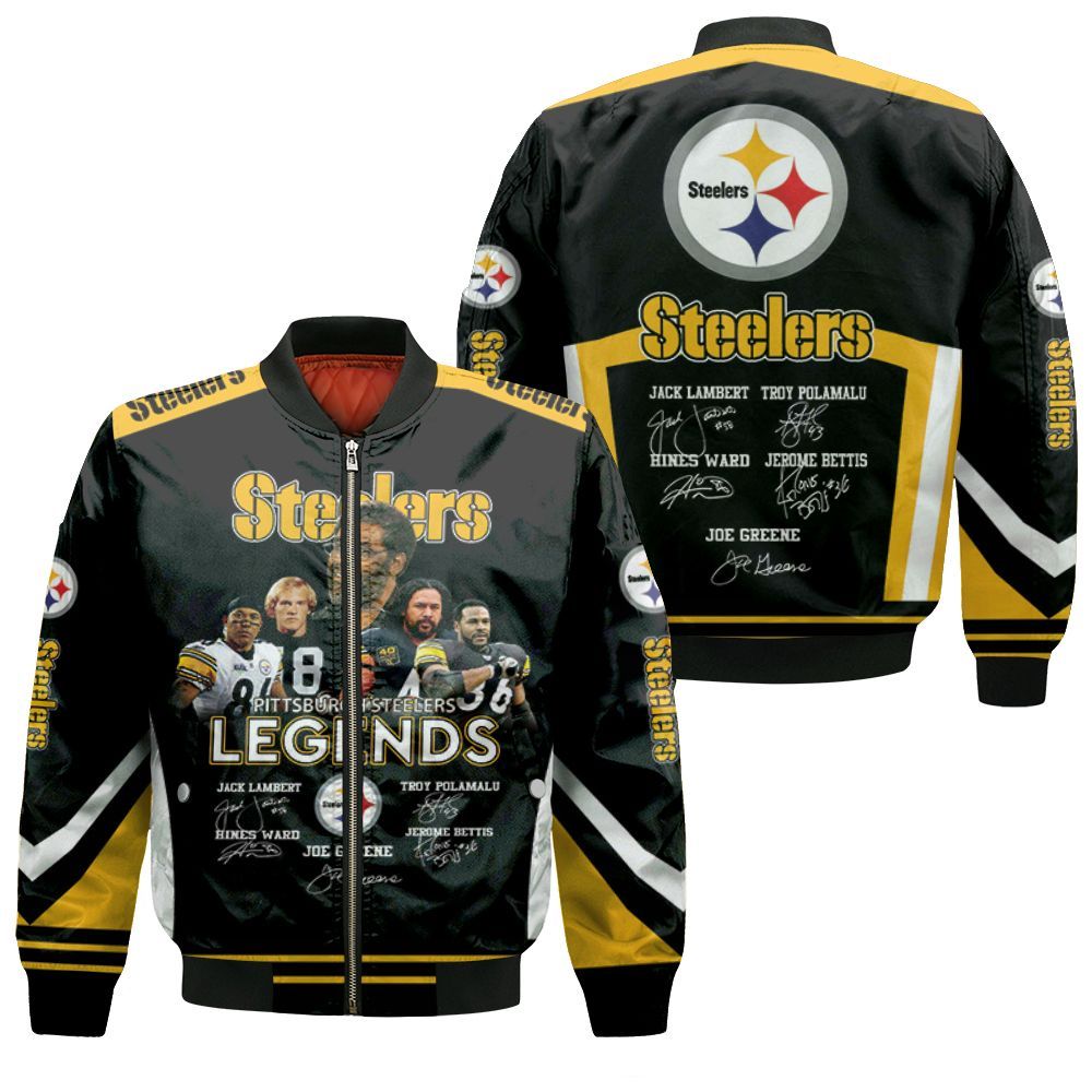 Pittsburgh Steelers Legends Signature Signed Great Players 2020 Nfl Season Jersey Bomber Jacket