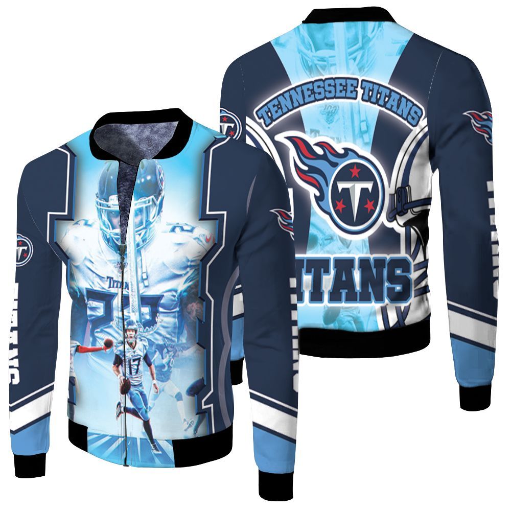 Ryan Tannehill #17 Tennessee Titans Afc South Champions Super Bowl 2021 Fleece Bomber Jacket