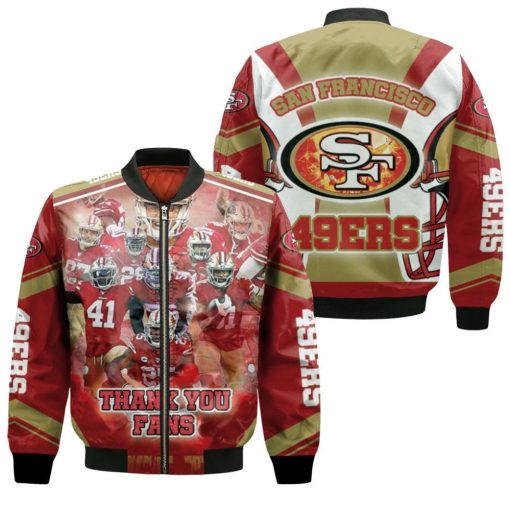 San Francisco 49ers Super Bowl 2021 Nfc West Division Thank You Fans Bomber Jacket