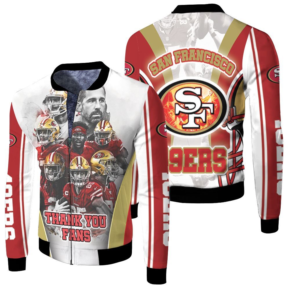 San Francisco 49ers Thank You Fans Nfc West Division Super Bowl 2021 Fleece Bomber Jacket