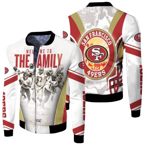 San Francisco 49ers Welcome To The Family Nfc West Division Super Bowl 2021 Fleece Bomber Jacket