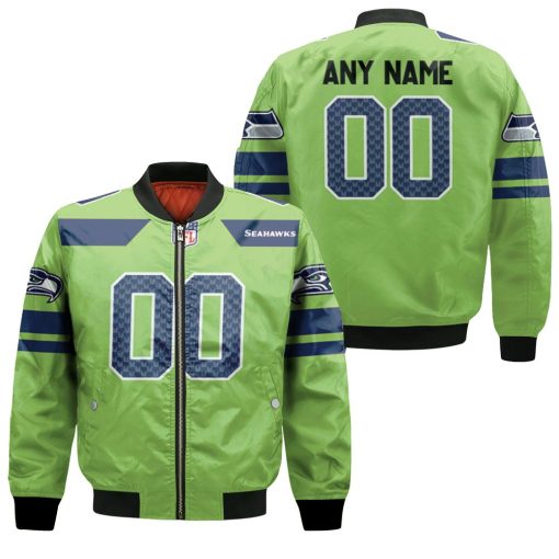 Seattle Seahawks Nfl American Football Green Color Rush Legend 3d Designed Allover Custom Gift For Seahawks Fans Bomber Jacket