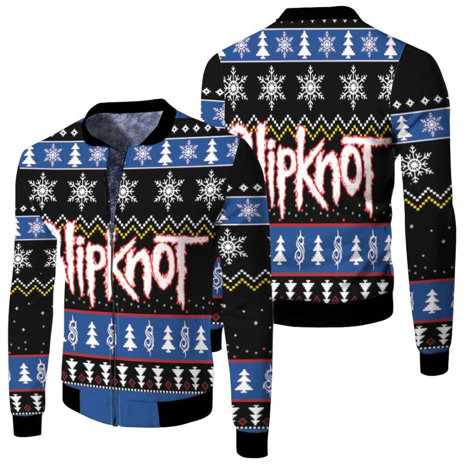 Slipknot Christmas Knitting Pattern Christmas Gift For Fan 3d Jersey Fleece Bomber Jacket
