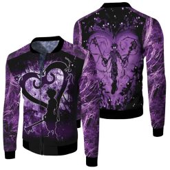 Sora Heartless Kingdom Hearts Shadow Purple 3d Jersey Fleece Bomber Jacket