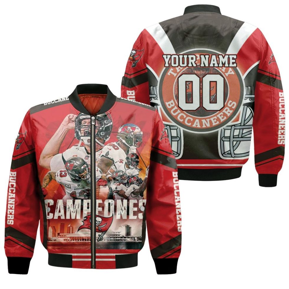 Tampa Bay Buccaneers 2021 Super Bowl Champions Campeones Personalized Bomber Jacket