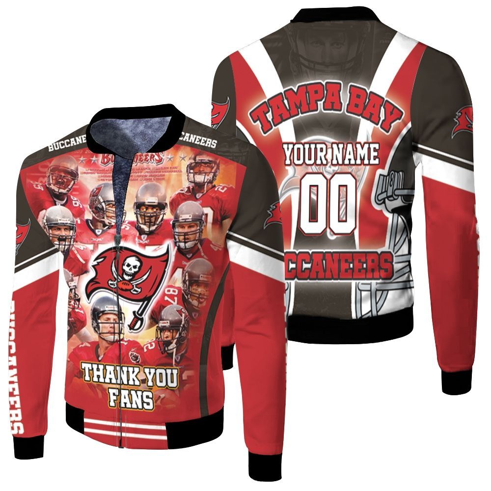 Tampa Bay Buccaneers 2021 Super Bowl Champions Thank Fan Personalized Fleece Bomber Jacket