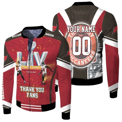 Tampa Bay Buccaneers 2021 Super Bowl Champions Thank You Fan Personalized Fleece Bomber Jacket