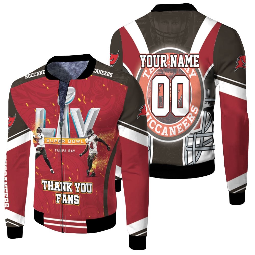 Tampa Bay Buccaneers 2021 Super Bowl Champions Thank You Fan Personalized Fleece Bomber Jacket