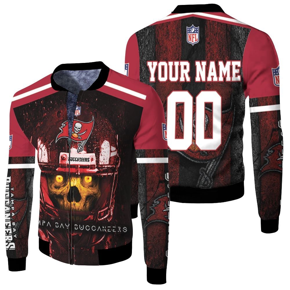 Tampa Bay Buccaneers Yellow Skull Nfc South Champions Super Bowl 2021 Personalized Fleece Bomber Jacket