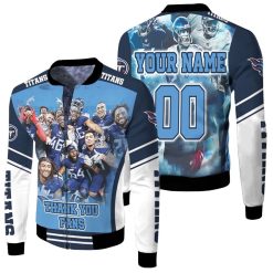 Tennessee Titans Super Bowl 2021 Afc South Division Thank You Fan Personalized Fleece Bomber Jacket