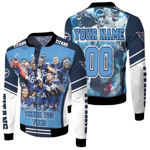 Tennessee Titans Super Bowl 2021 Afc South Division Thank You Fan Personalized Fleece Bomber Jacket
