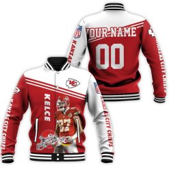 Travis Kelce Kansas City Chiefs 3d Signature Personalized Baseball Jacket