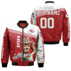 Travis Kelce Kansas City Chiefs 3d Signature Personalized Bomber Jacket