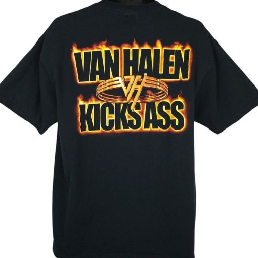 Van Halen Vintage 2000s Y2K Kicks Ass Flames Sammy Hagar T-Shirt
