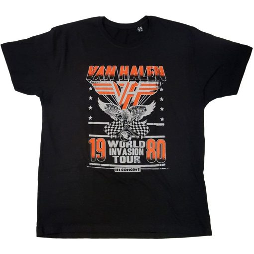 Van Halen unisex Black Invasion Tour 1980 T-Shirt