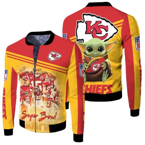 Yoda Kansas City Chiefs Afc West Division Champions Super Bowl 2021 Fleece Bomber Jacket